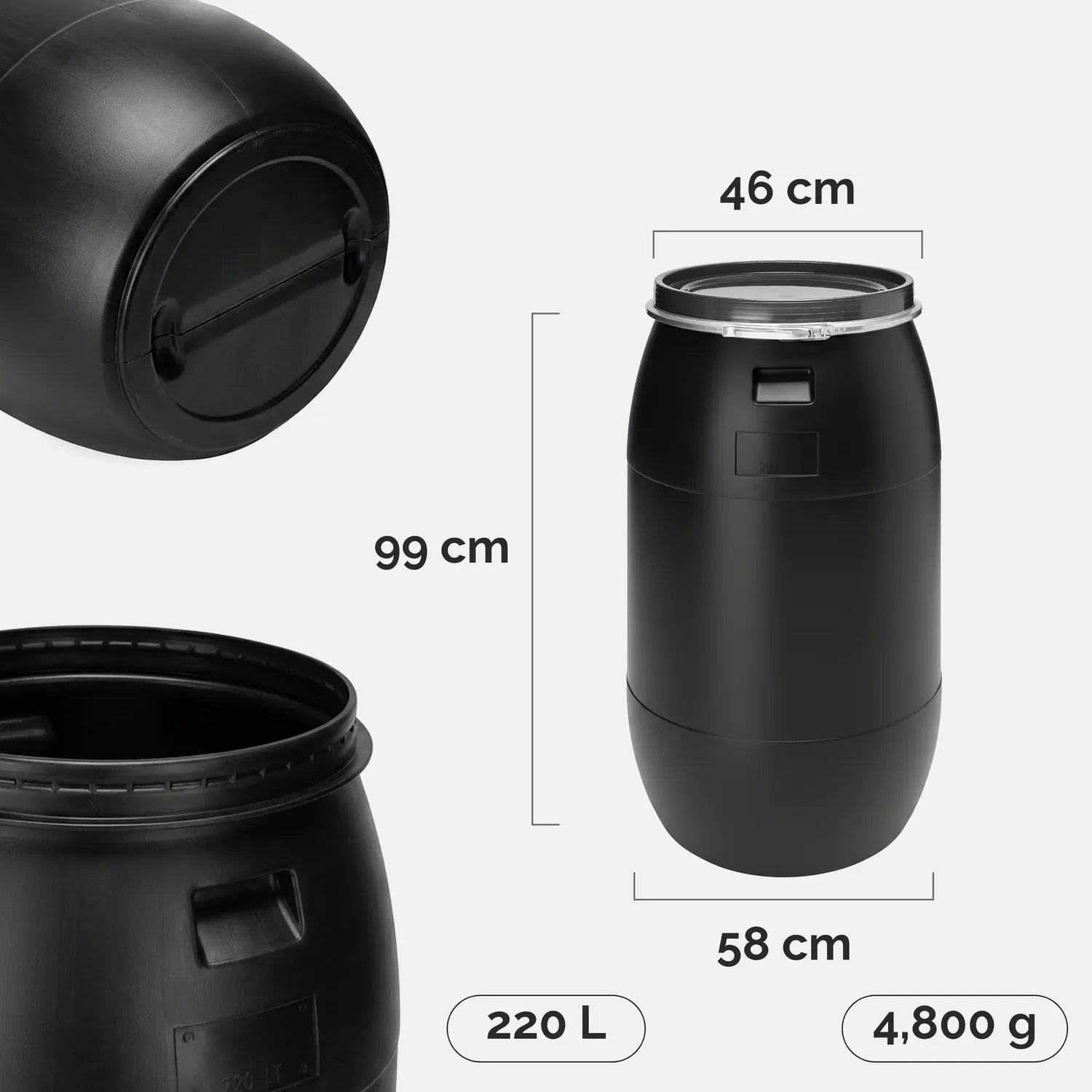 #Farbe_Schwarz#Kapazität_220 L