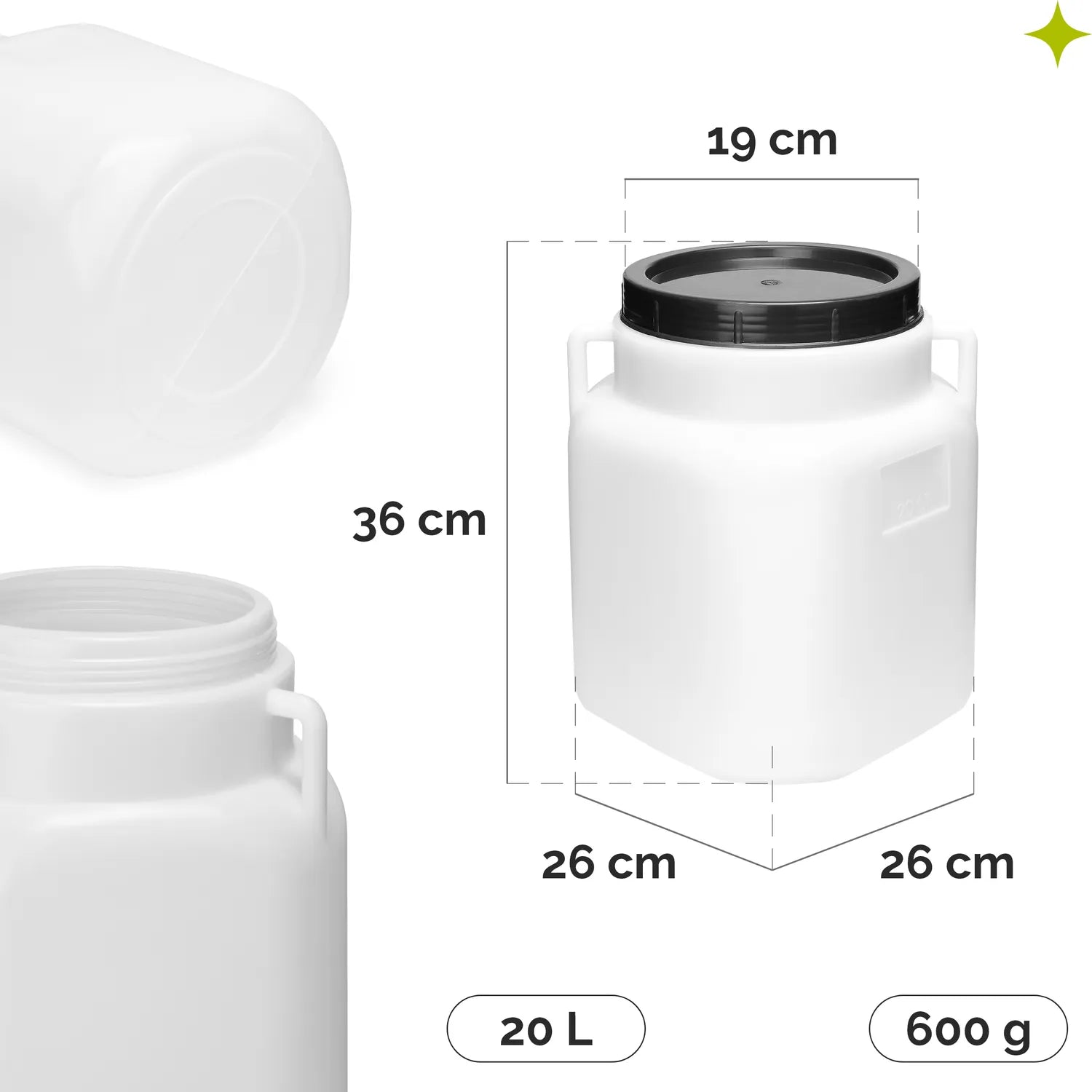 #Farbe_Weiß#Kapazität_20 L