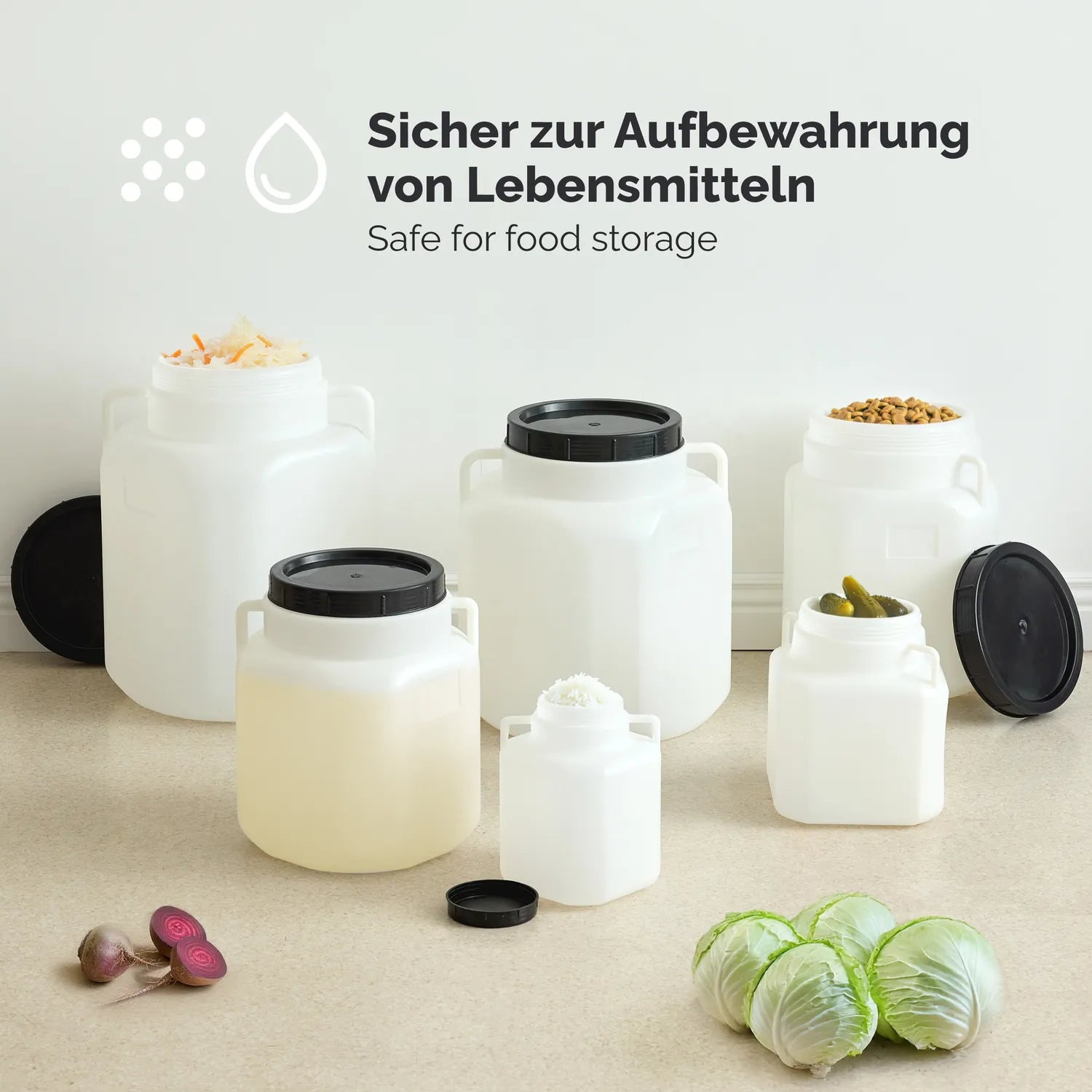 BPA-freies quadratisches Fass und Behälter mit Deckel GD-0088