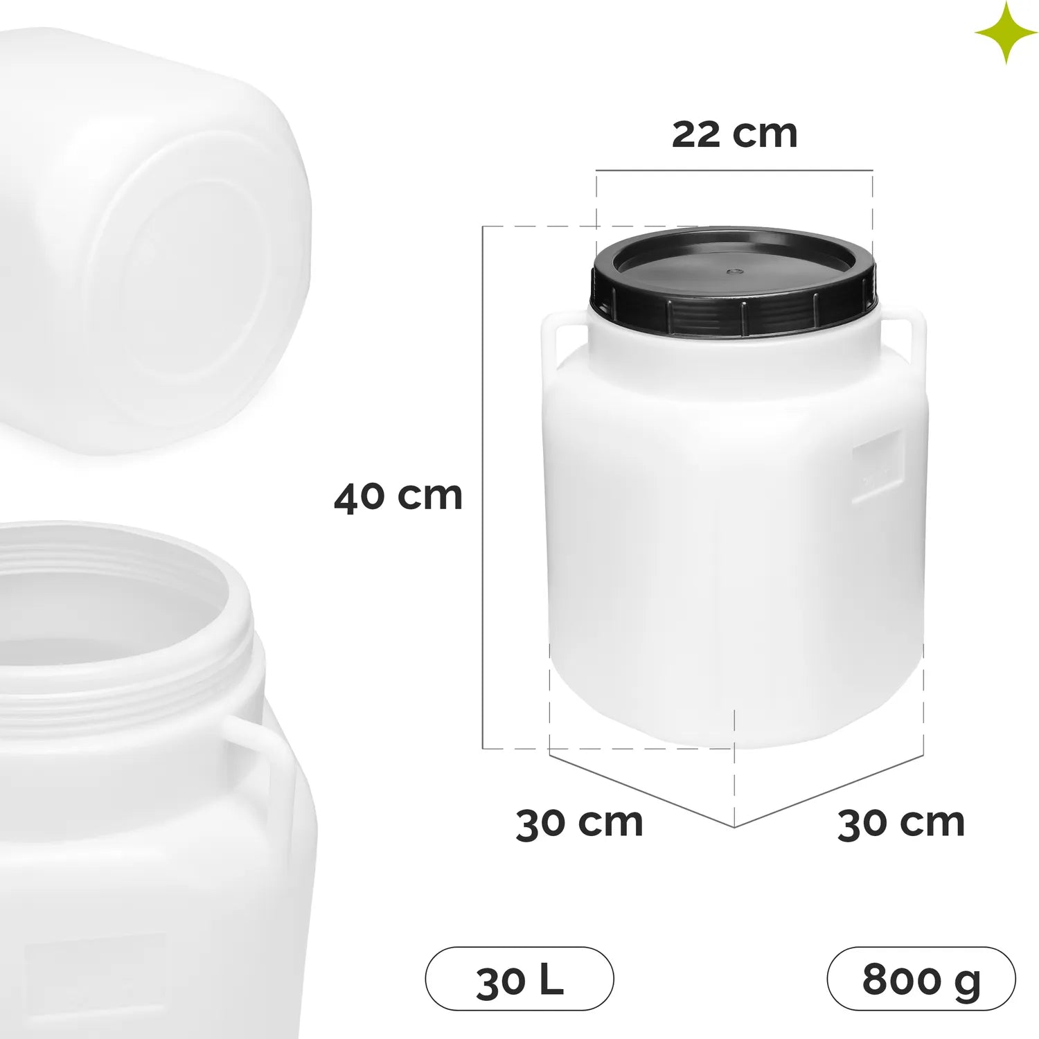 #Farbe_Weiß#Kapazität_30 L