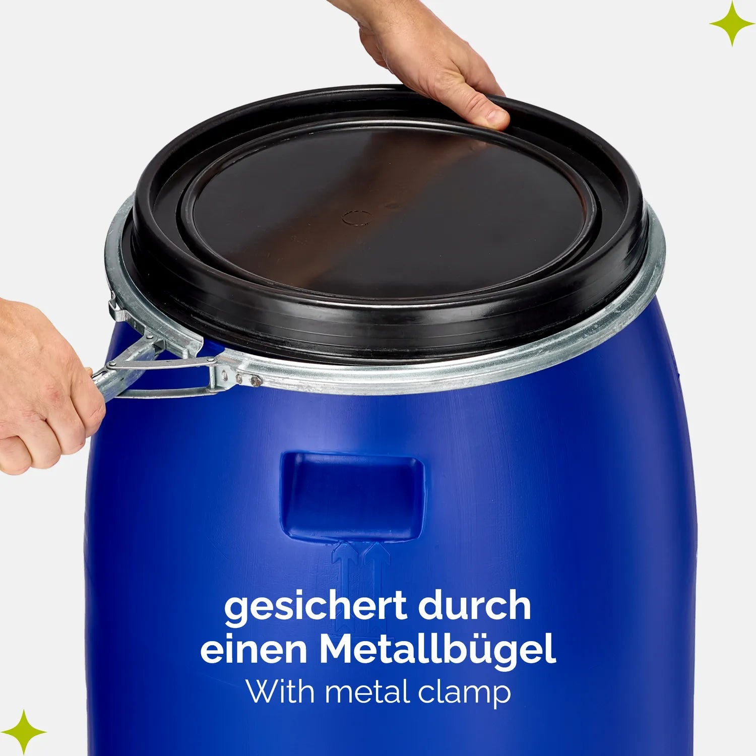 120L Weithalsfass mit Deckel und Hahn aus HDPE für Haus&Garten GD-0091