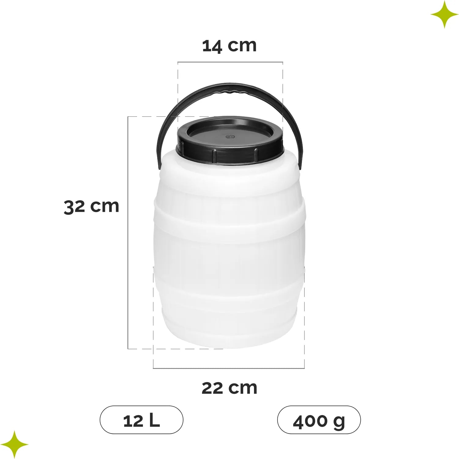 #Farbe_Weiß#Kapazität_12 L