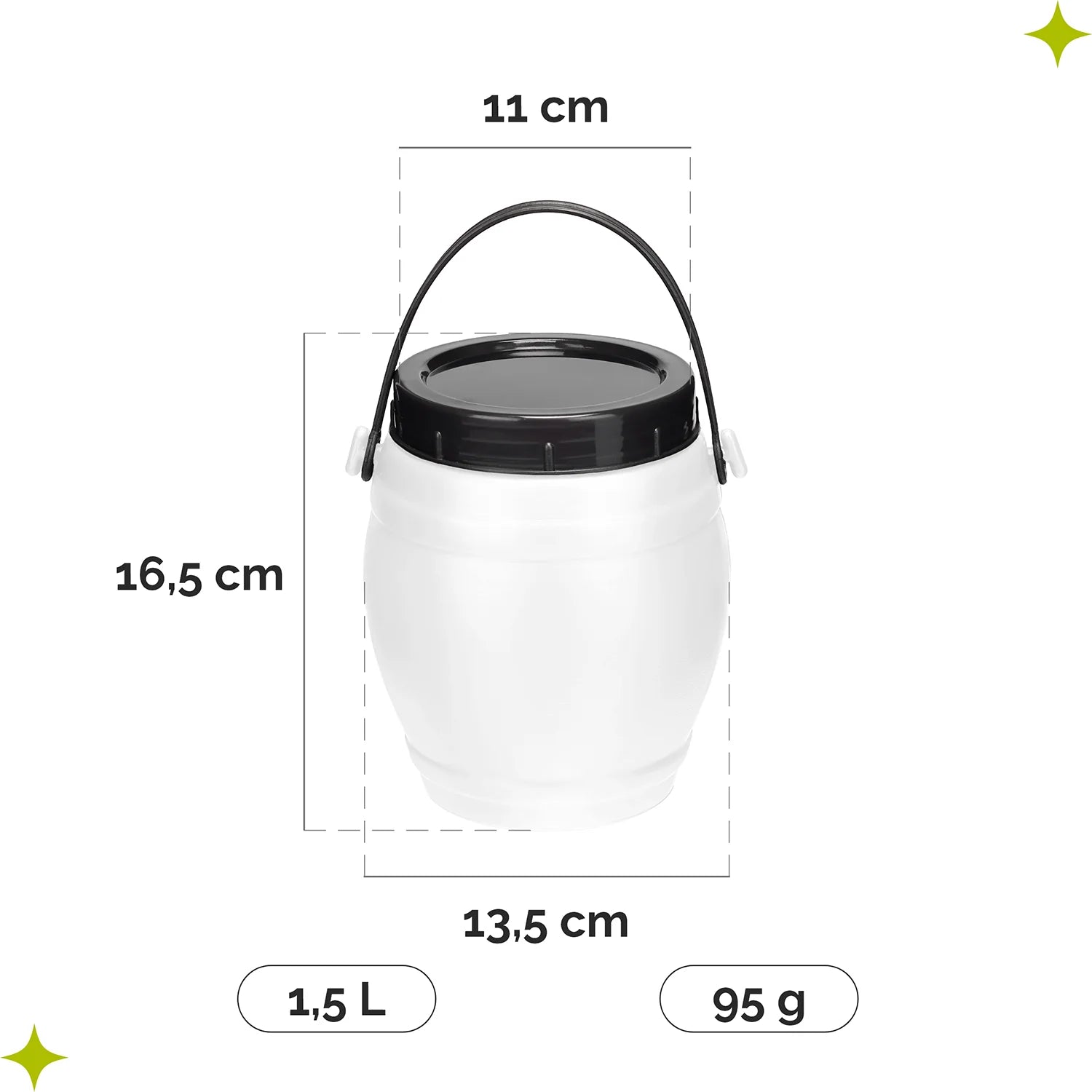 #Farbe_Weiß#Kapazität_1.5 L