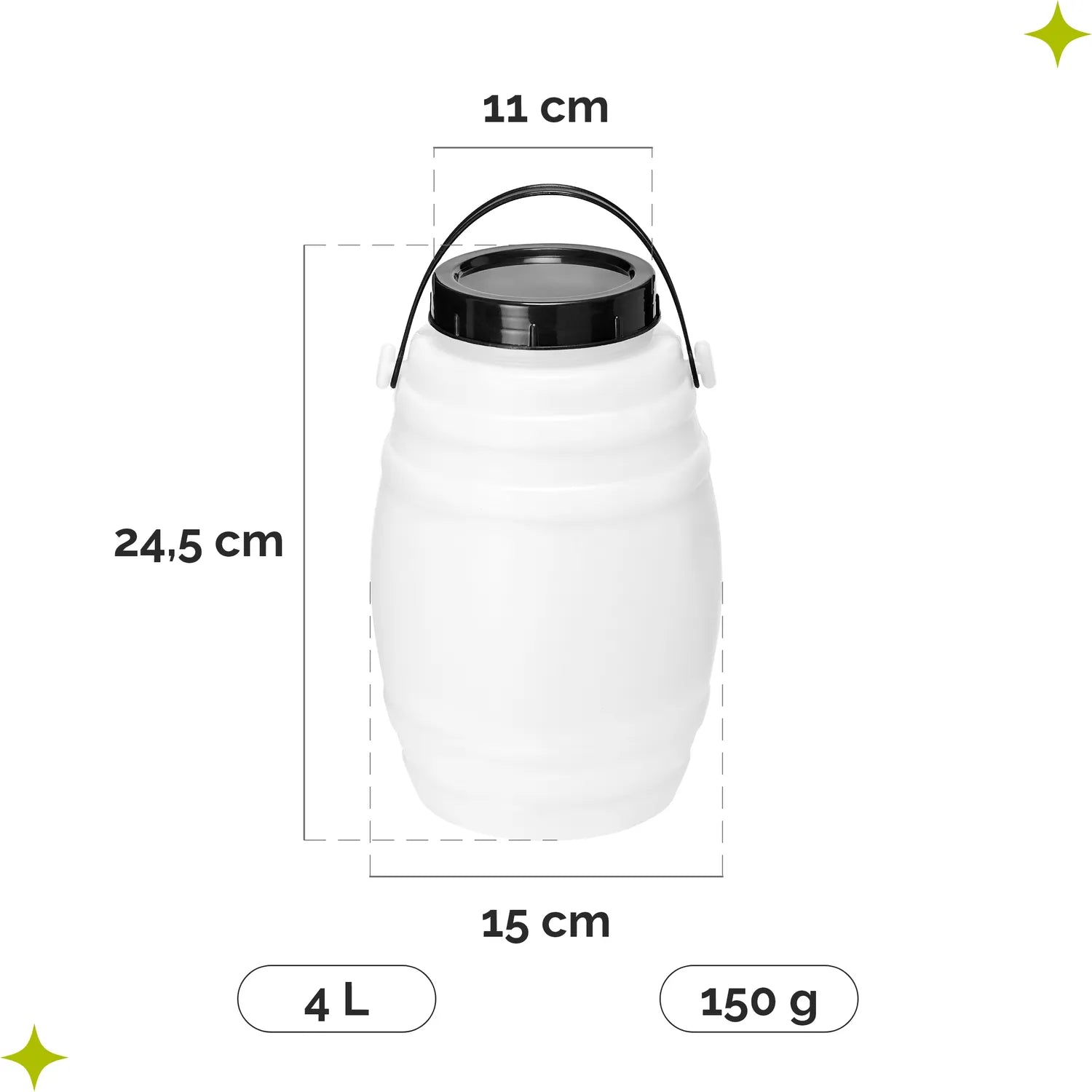 #Farbe_Weiß#Kapazität_4 L