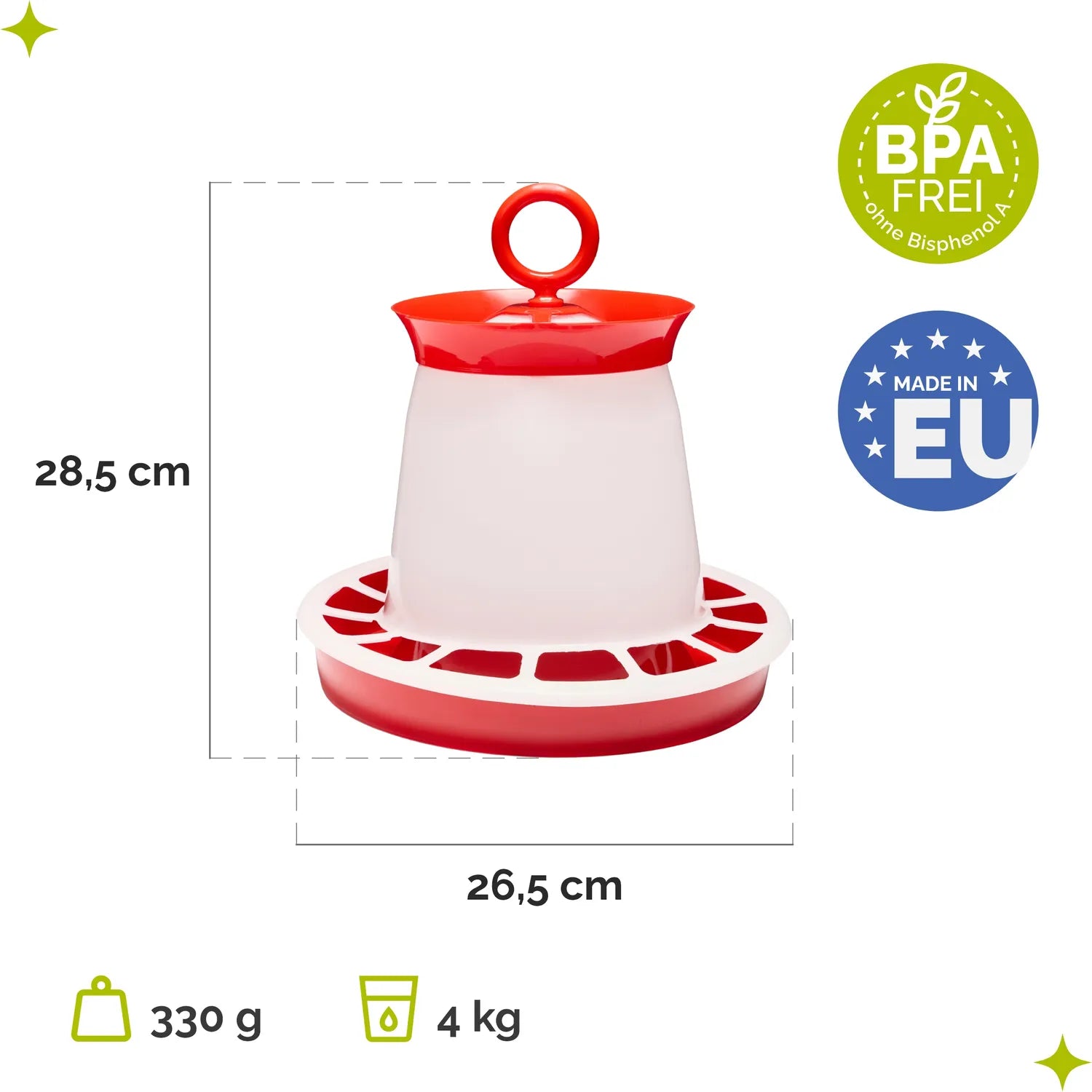 Futterautomat für Hühner leicht zu reinigen 4-8 kg GD-0139