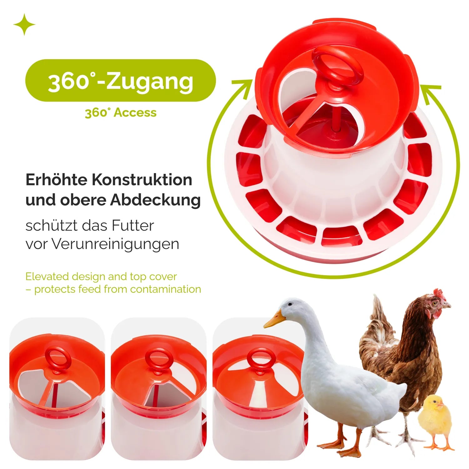 Futterautomat für Hühner leicht zu reinigen 4-8 kg GD-0139