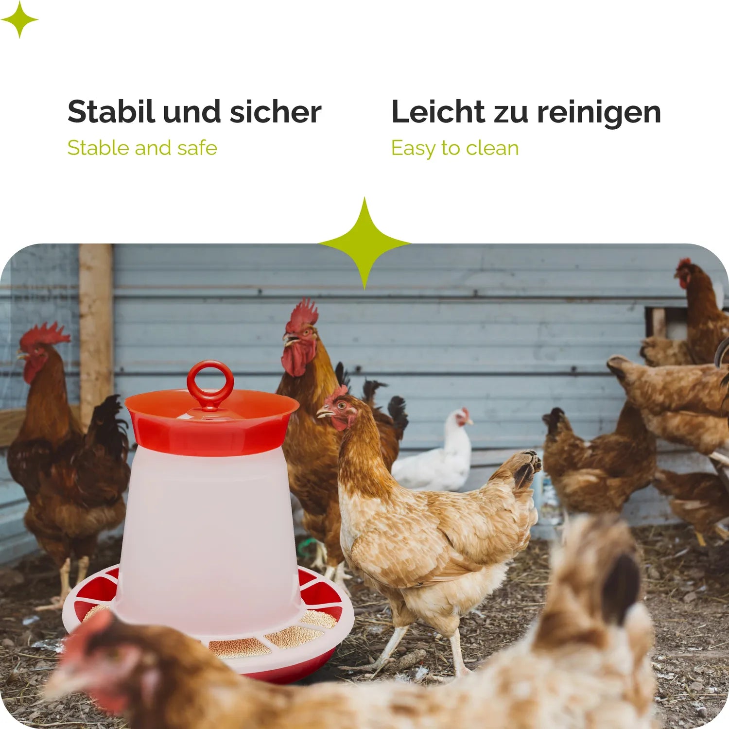 Futterautomat für Hühner leicht zu reinigen 4-8 kg GD-0139