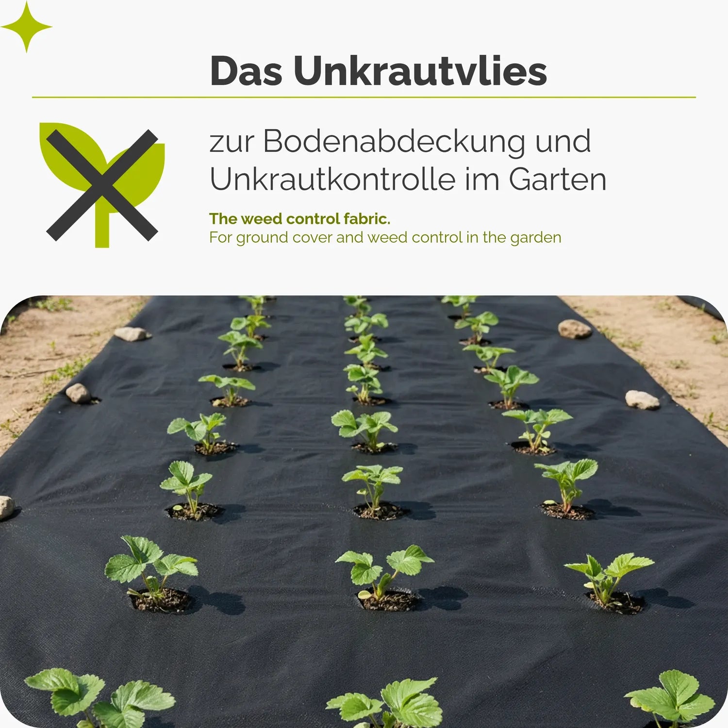 Unkrautvlies 150 g/m² - Robustes Gartenvlies zur Unkrautkontrolle GD-0177