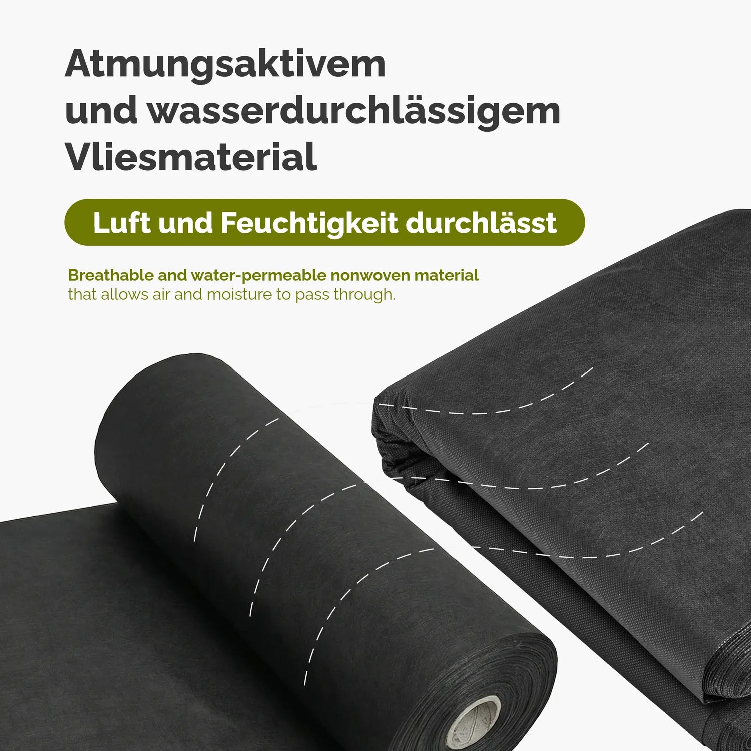Unkrautvlies 150 g/m² - Robustes Gartenvlies zur Unkrautkontrolle GD-0177