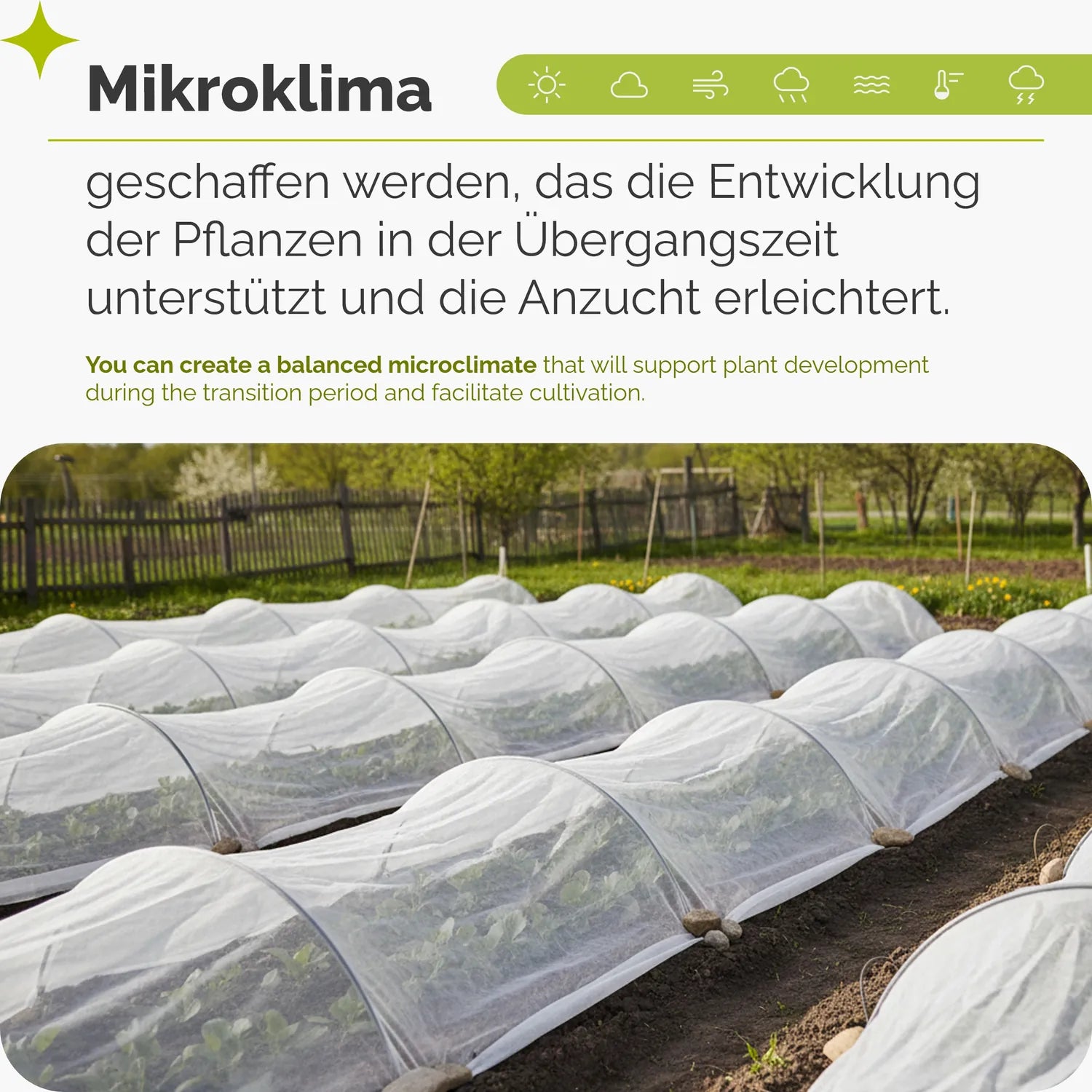 Pflanzenschutzvlies 17 g/m² - Gartenvlies UV-beständig Atmungsaktiv für Frostschutz GD-0175