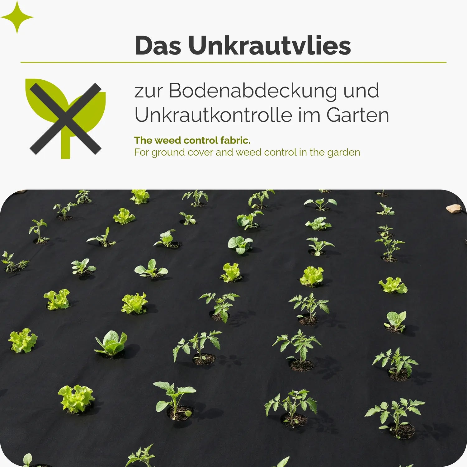 Unkrautvlies 50 g/m² Gartenvlies zur Unkrautkontrolle für Beet und Wege GD-0176